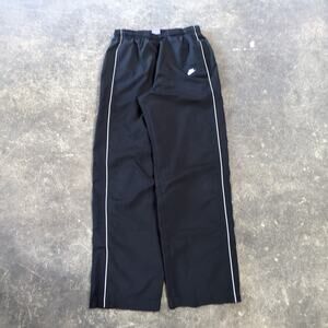 Vintage Nike Windbreaker Track Pants Mens M Black Loose Lined Embroidered